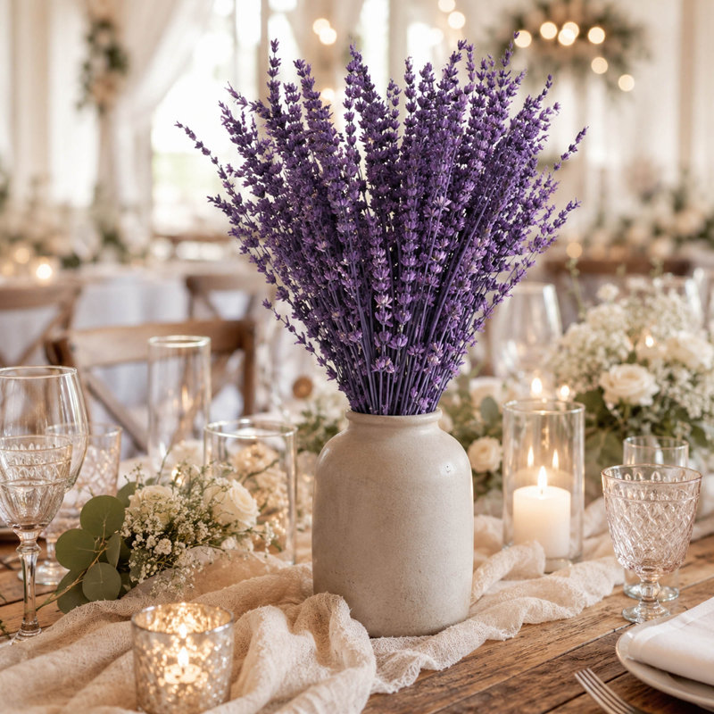 Bouquet de lavande violette stabilisée de 38 à 43 cm pour vases et décoration artisanale