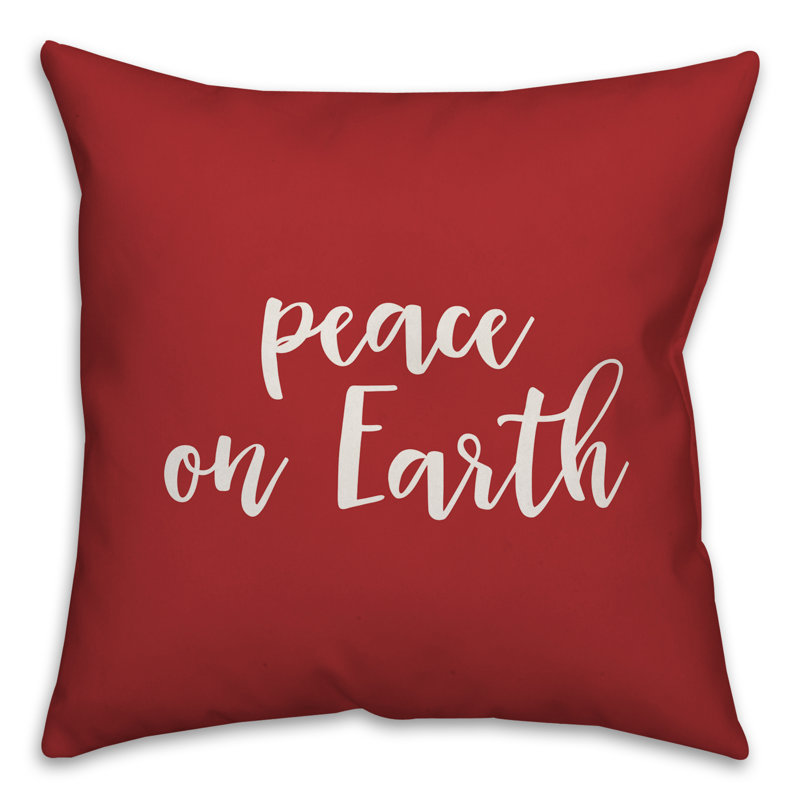  Coussin Peace on Earth, Rouge, Housse de coussin
