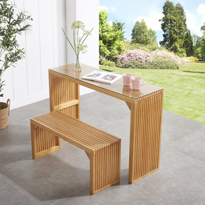 Ensemble de table et banc de salle à manger en pin naturel - Mobilier intérieur en bois polyvalent pour l'entrée, le salon, la cuisine et la chambre à coucher