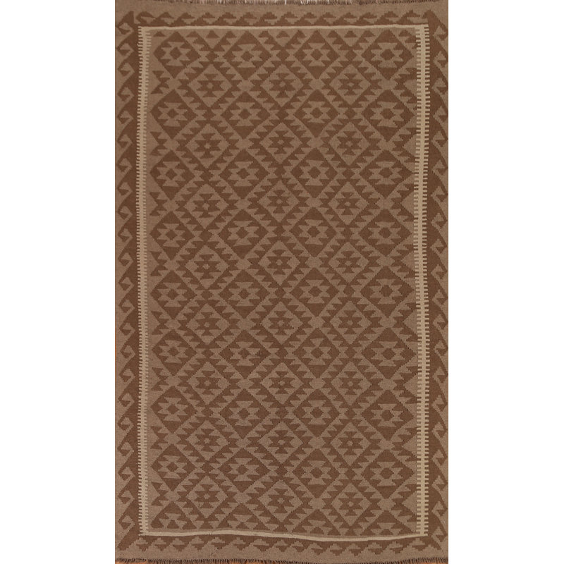 Tapis brun tribal kilim oriental 6 x 10