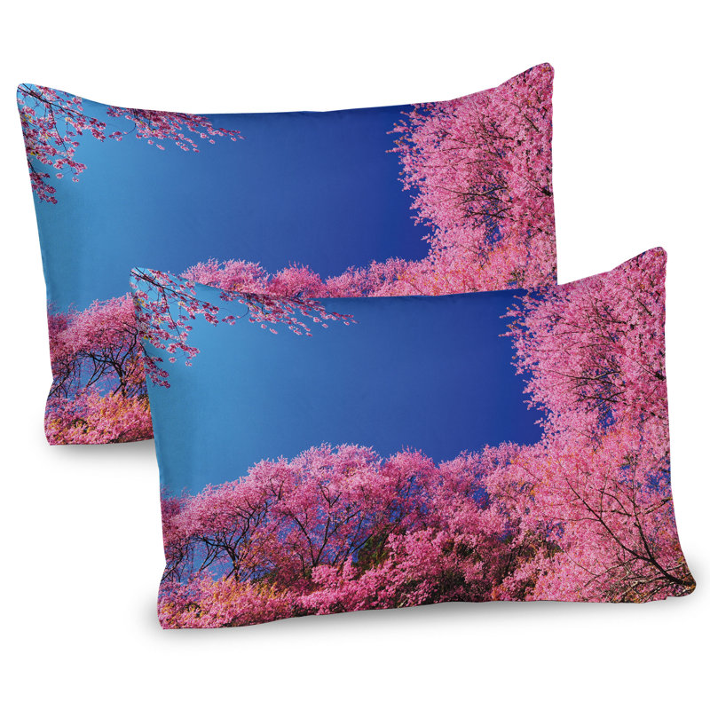 Ensemble de 2 taies décoratives Ambesonne Cherry Blossom Fuchsia, H 20 po x l 26 po