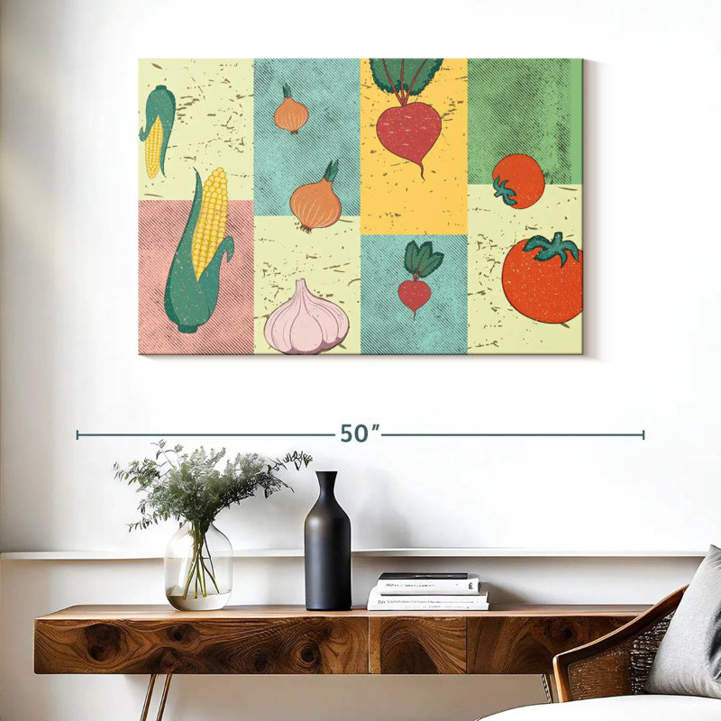 Yarlin Patchwork Vegetables, 26" H x 39" W