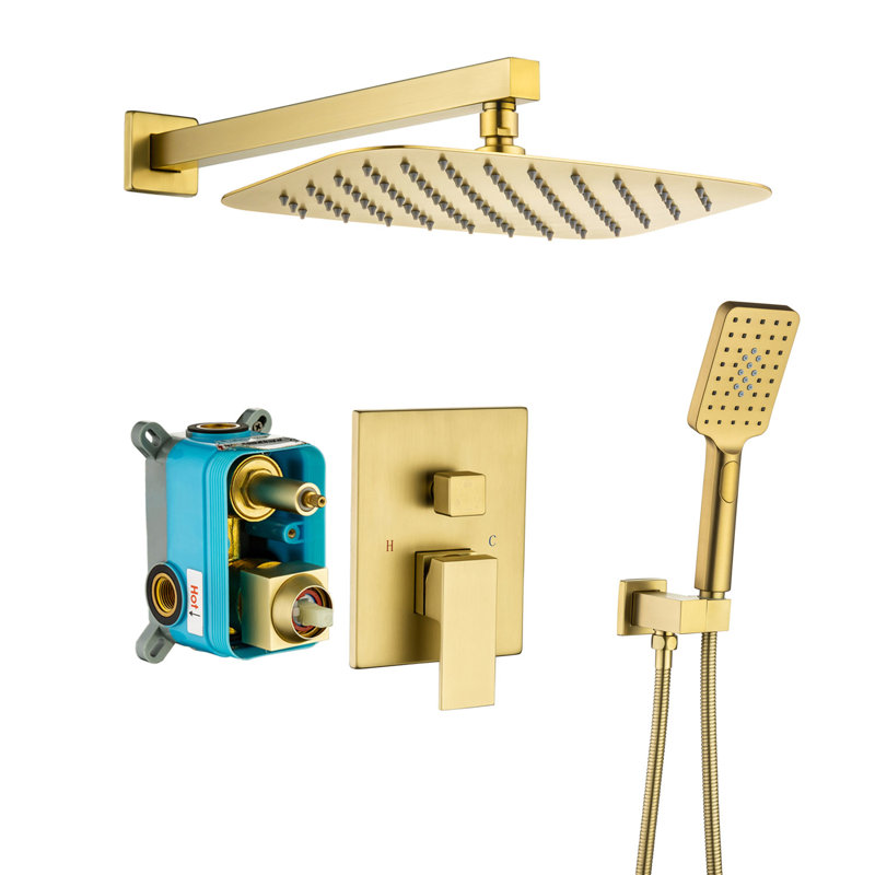 All-In-One Kit with Rough in-Valve, Brushed Gold