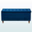 Banc de rangement avec repose-pieds capitonné en tissu bleu marine Mosa, H 18,48 po x l 41,49 po x P 16,59 po