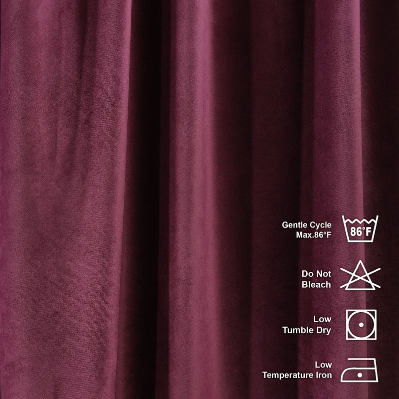 Room Darkening Single Curtain Panel, Maroon, 130cm Width x 450cm Drop