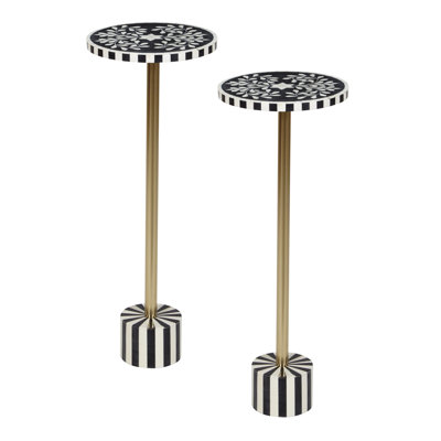 Minavere Black and White Accent Table