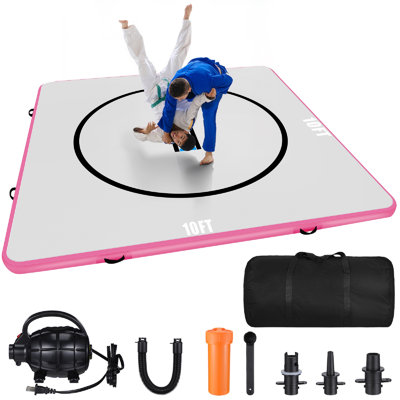 Wrestling Mat, 10FT Martial Arts Thick Mat for Home Gym Exercise, PVC or Inflatable Training Mats