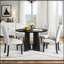 Ensemble de table de salle à manger 5 pièces avec table moderne de 43 pouces et 4 chaises rembourrées pour une salle à manger confortable et élégante-1261674508-1261674507