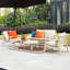 Ensemble de conversation de patio pour 4 personnes avec coussins Acacia-2055677774