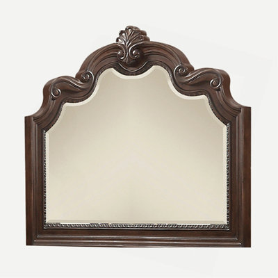 Miroir orné d'acajou