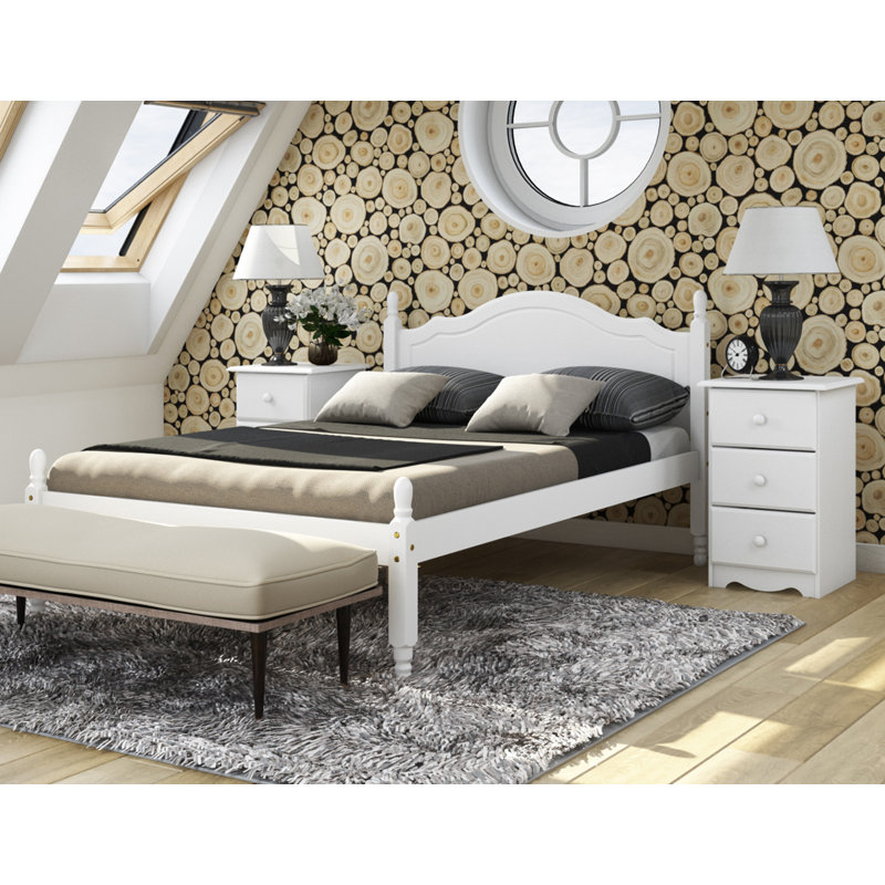 Kielin 100% Solid Wood Reston Bed, Full, White