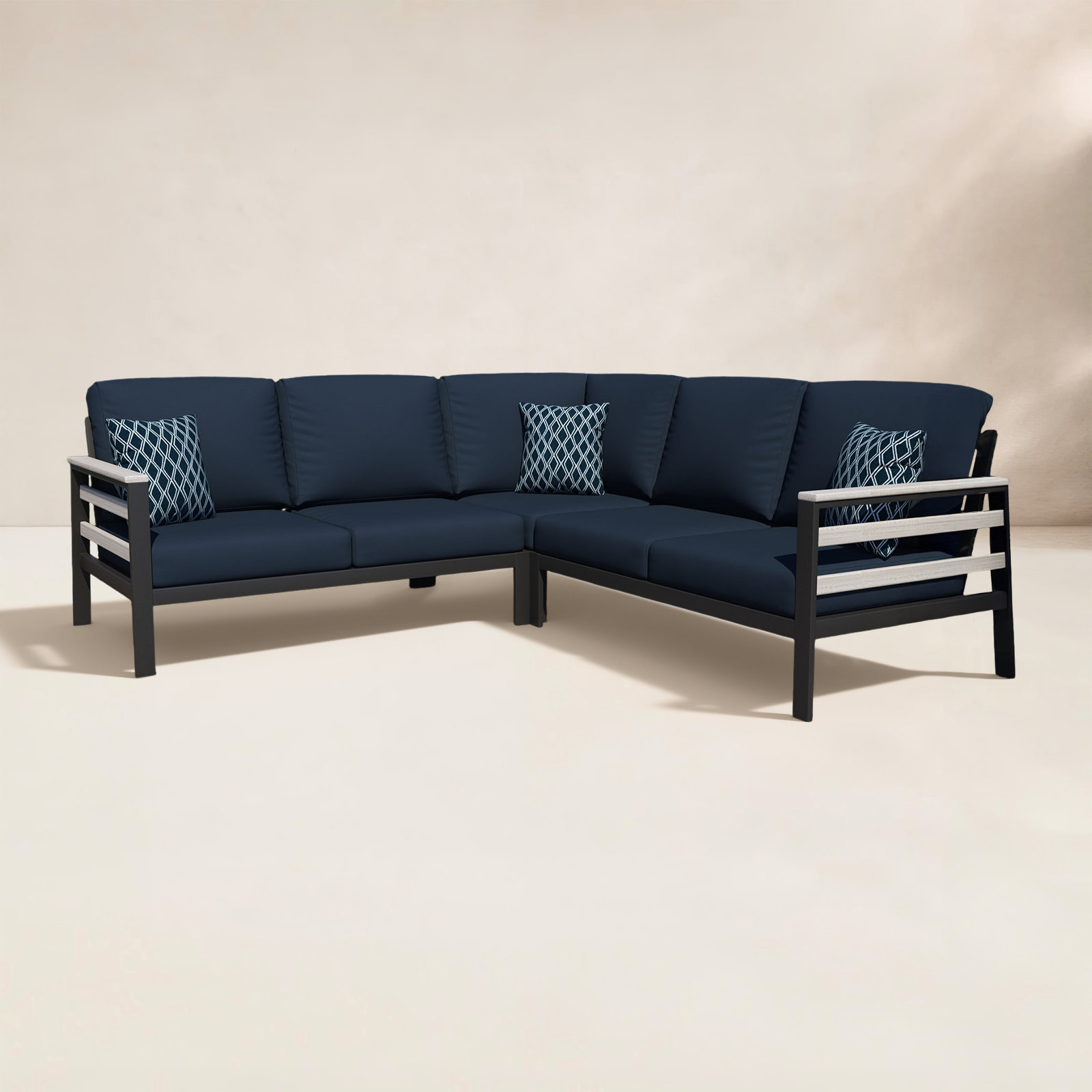 Townsend 87" Sunbrella® Patio Sofa, Canvas Navy Sunbrella® Canvas, Geometric