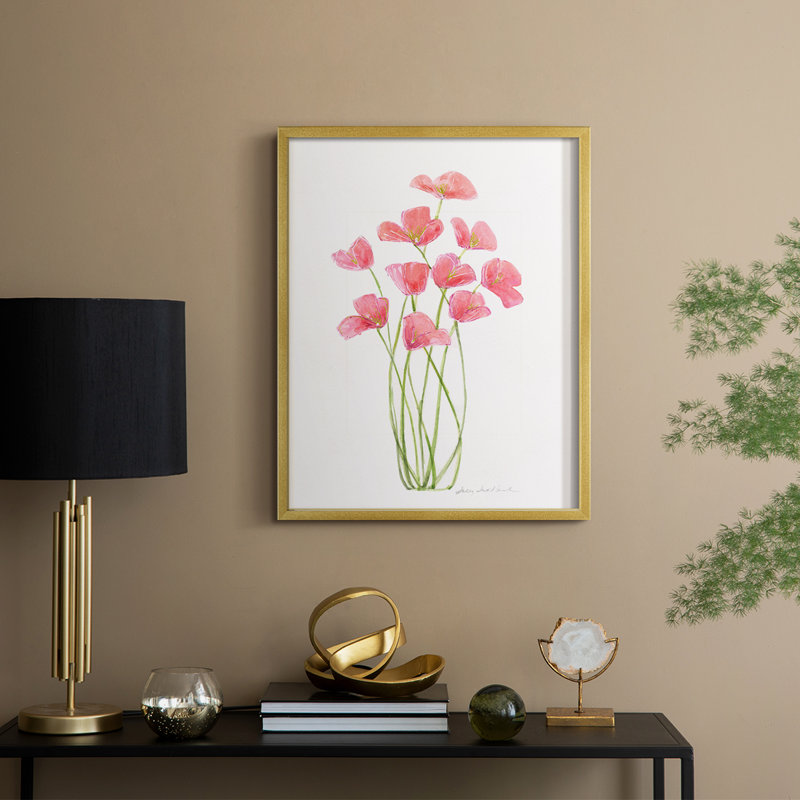«Intertwined Bouquet I», reproduction encadrée - bois massif, H 21 po x l 17 po, Doré