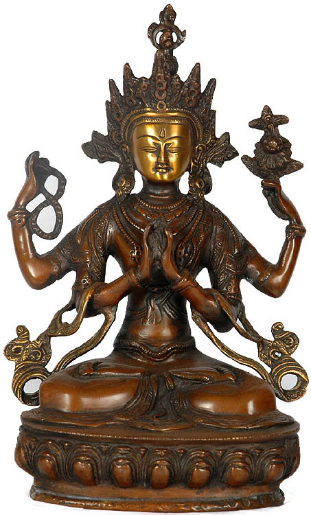 Divinité bouddhiste tibétaine Chenrezig (Shadakshari Lokeshvara)