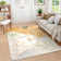 Kaldi Vibrant Spring Floral Print Machine Washable Area Rug with Non-Slip Backing for Living Room, Dining Room, Bedroom