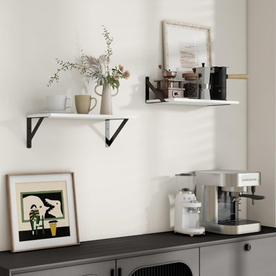 Floating Shelves For Wall, Set Of 2 Wall Mounted Shelves For Living Room, Bedroom, Home Office, Bathroom, Bookshelf, And Decor