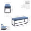 Banc en tissu Shauny avec pieds en métal-81068042