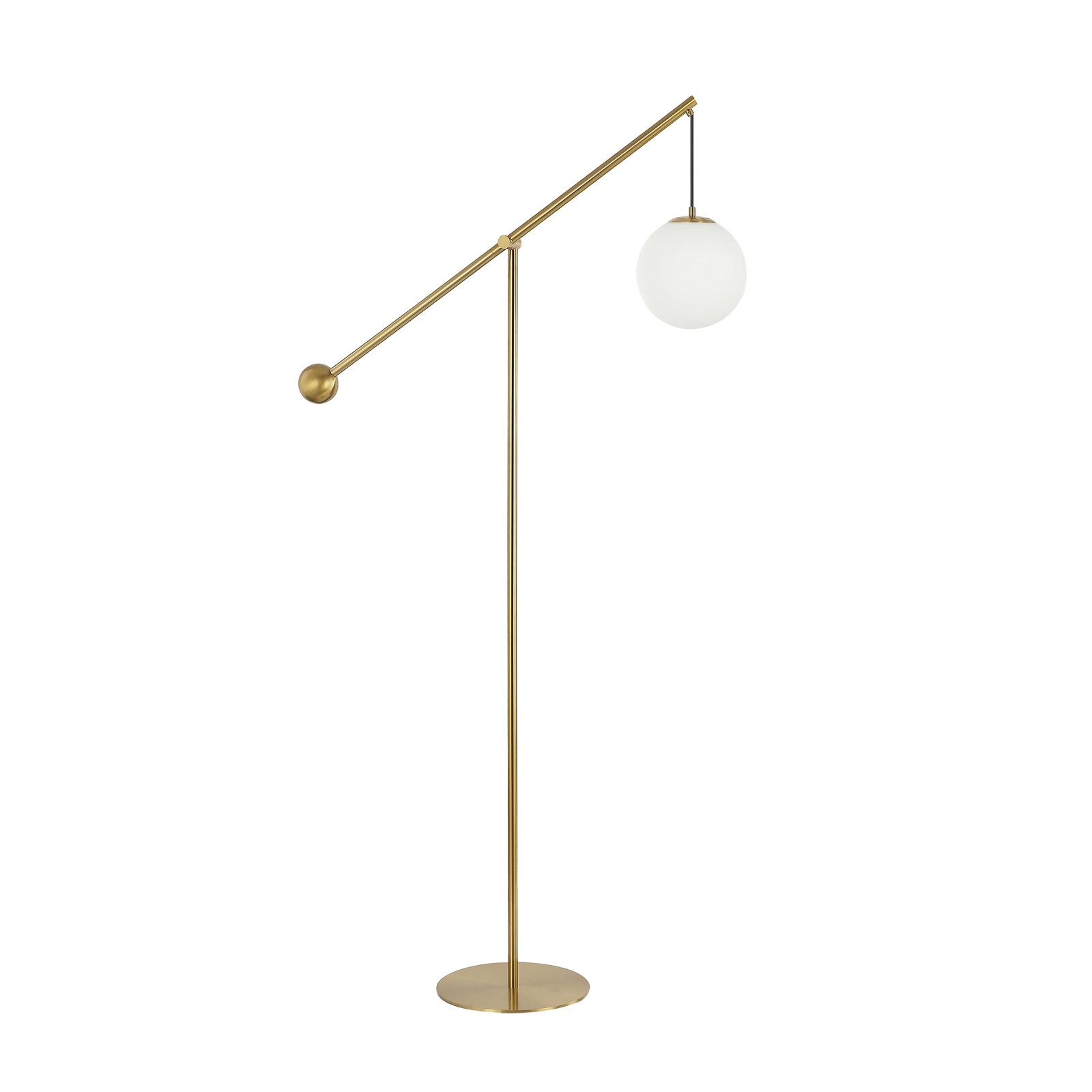 66.75'' Swing Arm Floor Lamp, Aged Brass