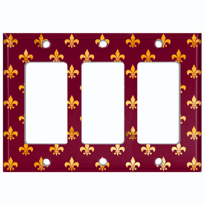 Patterned 3 - Gang Toggle Light Switch Standard Wall Plate