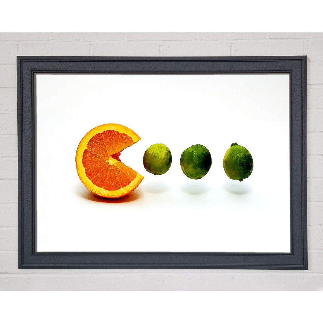 Lime Eating Orange - Einzelne Bilderrahmen Kunstdrucke