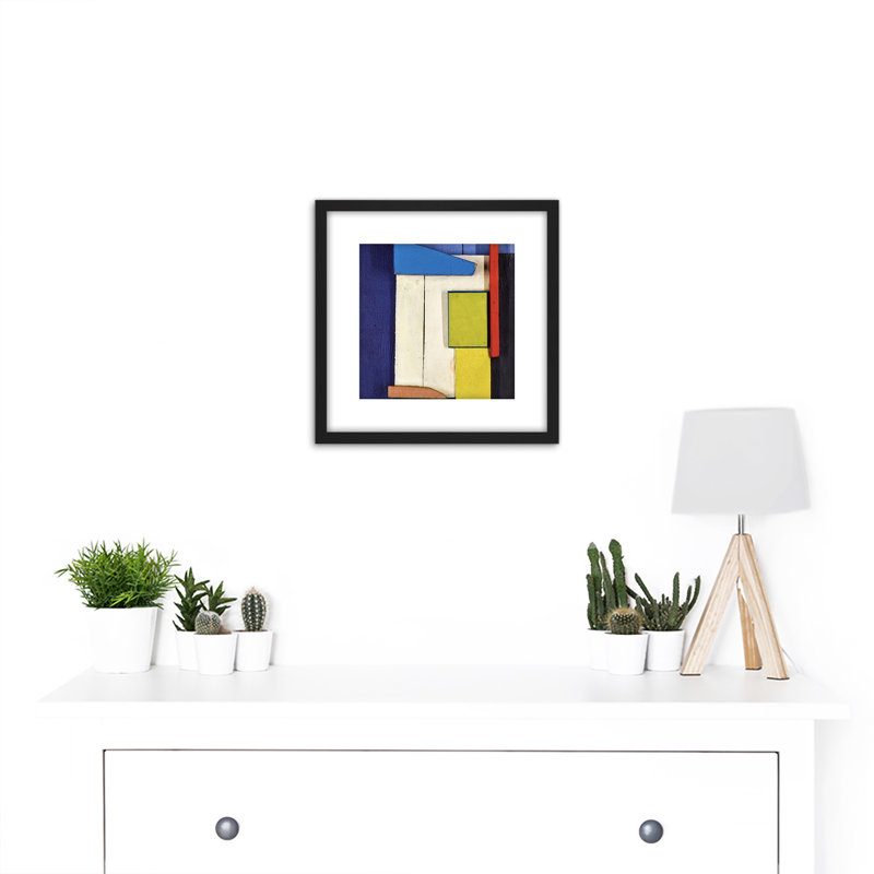 Schwitters Dada Blue Abstract Collage by Kurt Schwitters - Single Picture Frame Painting