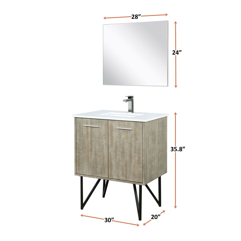 Lancy 30 in W x 20 in D Single Bath Vanity Top and Faucet Set, White Cultured Marble