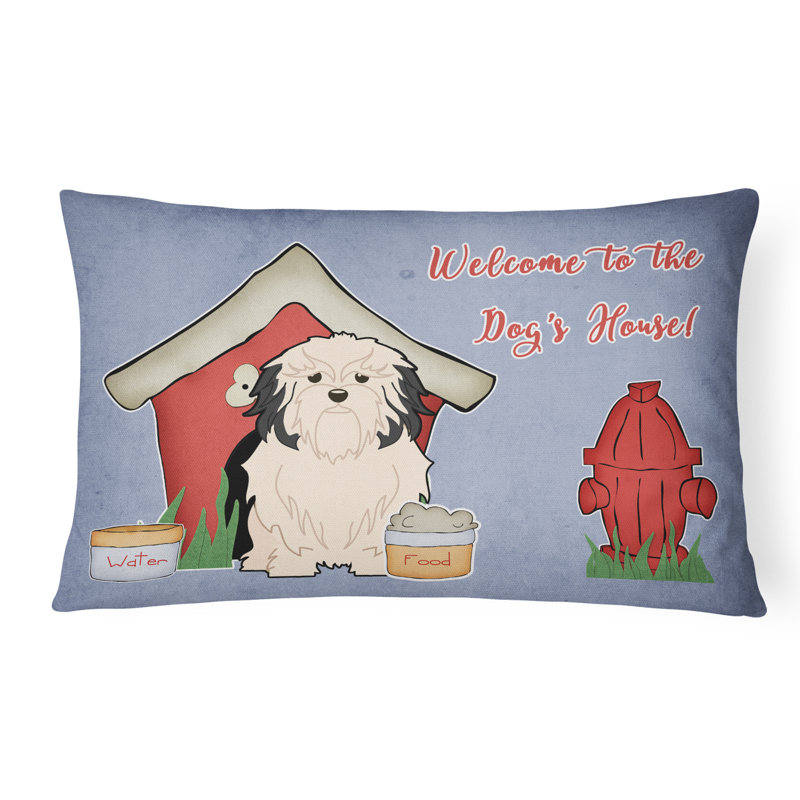 Coussin lombaire intérieur/extérieur mauve/rouge pour chien house fait main