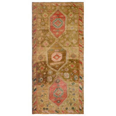 Vintage Turkish Kars Wool On Wool 5Ft7inx11ft6in