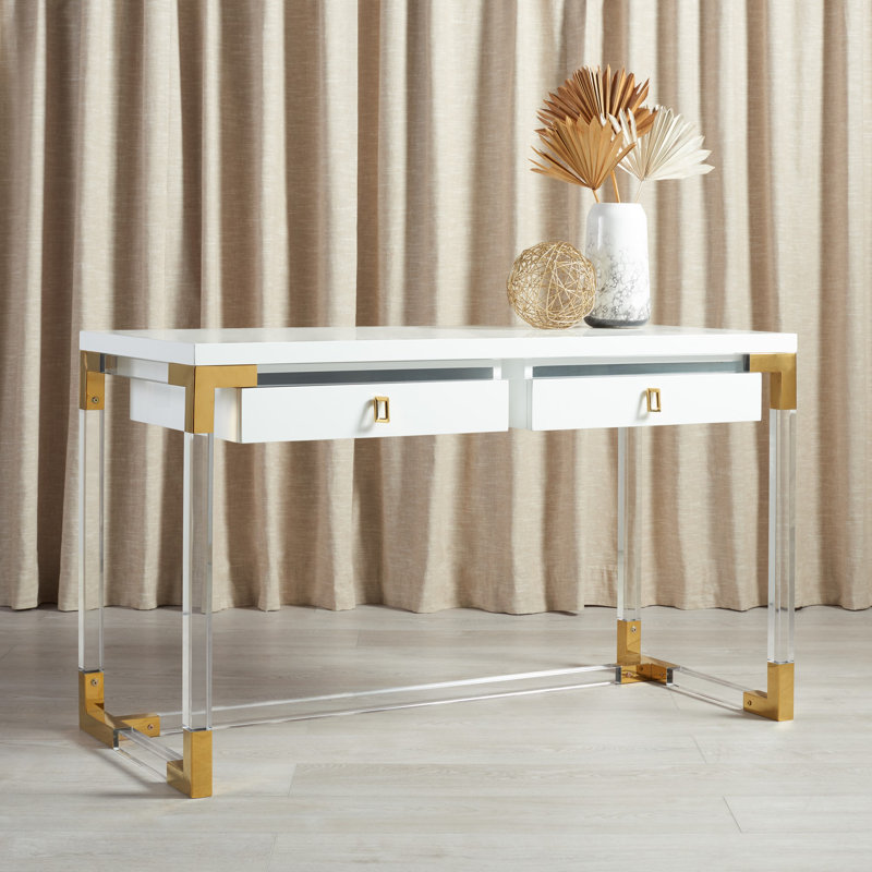 Bureau Rosene, Blanc / Transparent
