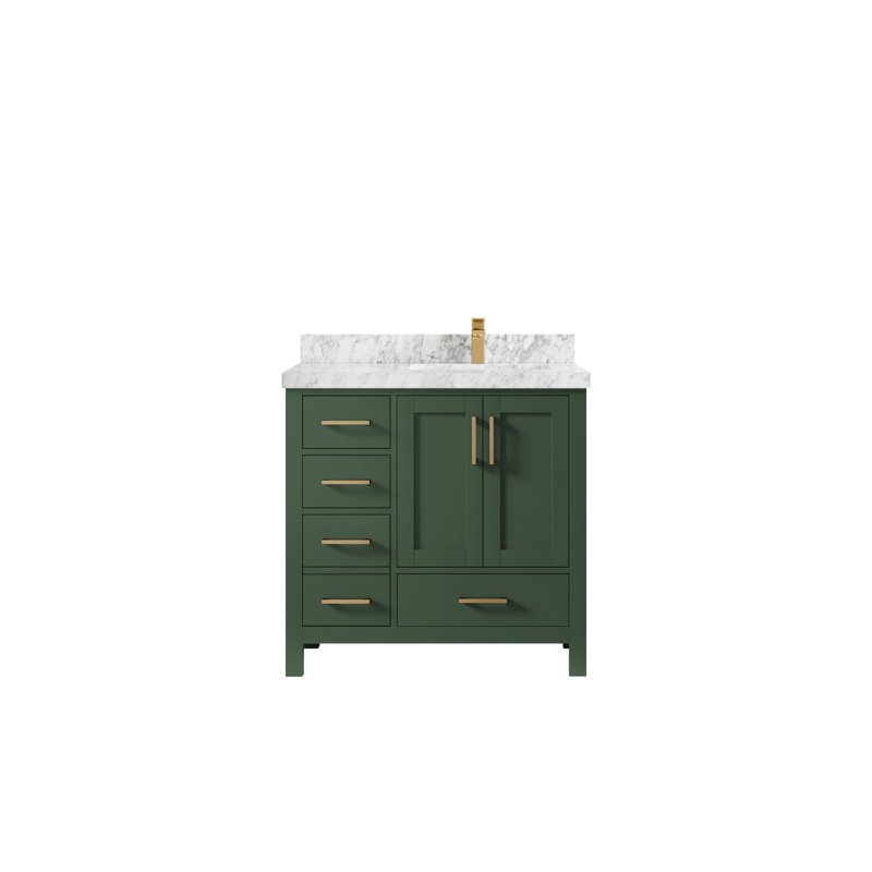 Ensemble de meuble-lavabo simple 36 po Malibu, Marbre de Carrare