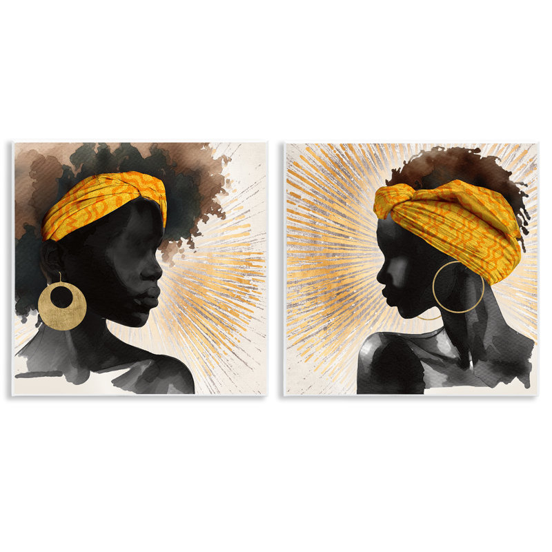 Ensemble de 2 plaques murales Radiant Portraits Of Women, design par CAD Designs