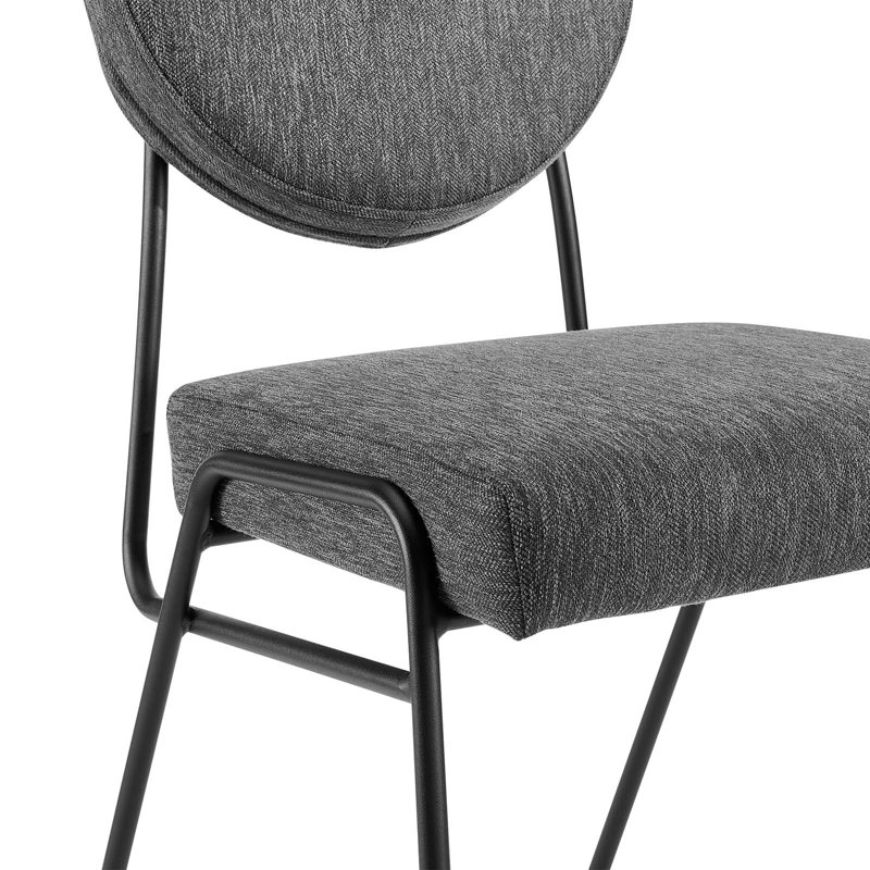 Modway Craft Performance Velvet Dining Side Chair, Black, Polyester Charcoal