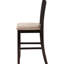 Fauteuil brun clair et à hauteur de comptoir de 2 sièges rembourrés élégants pour la salle à manger et 2 chaises de style transitionnel avec dossier rectangulaire