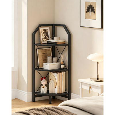 Tablettes d'angle, étagères de coin de style industriel, étagères de rangement d'angle, étagères de présentation de plantes, étagères de bibliothèque appropriées pour les chambres à coucher, les salons et les bureaux à domicile,