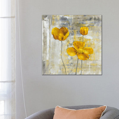 Yellow Flowers II by Carol Black - Wrapped Canvas Painting