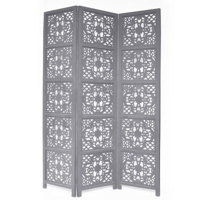 Goddard 54'' W x 70'' H 3 - Panel Solid Wood Folding Room Divider