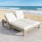 Outdoor Double Lounge Chair with 5-Position Adjustable Backrest for Each Seat, Wood Patio Chaise Lounge with Removable Cushions-428371204