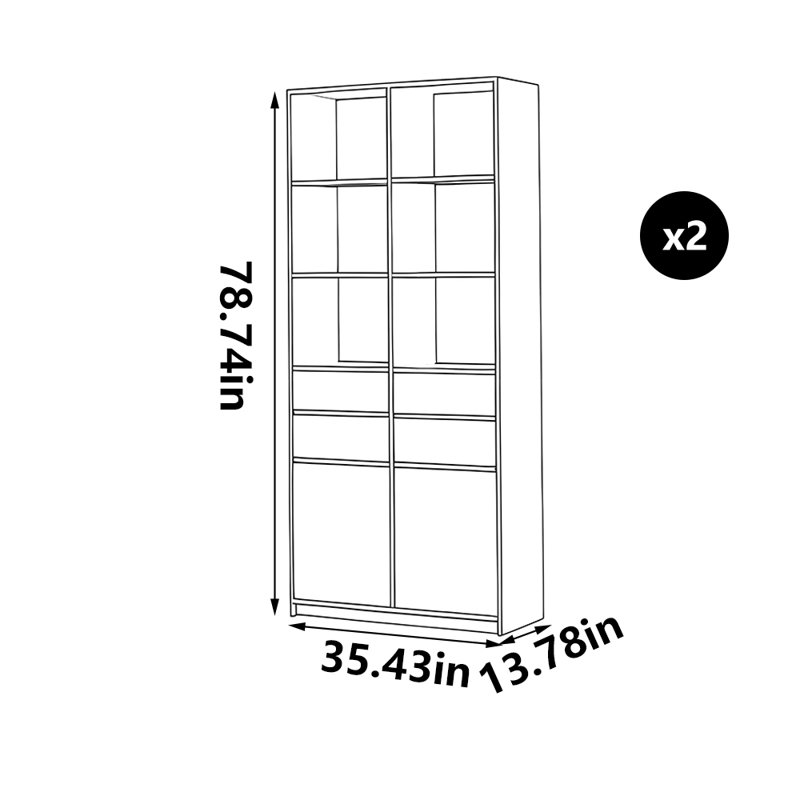 Light luxury black walnut wood bookcase