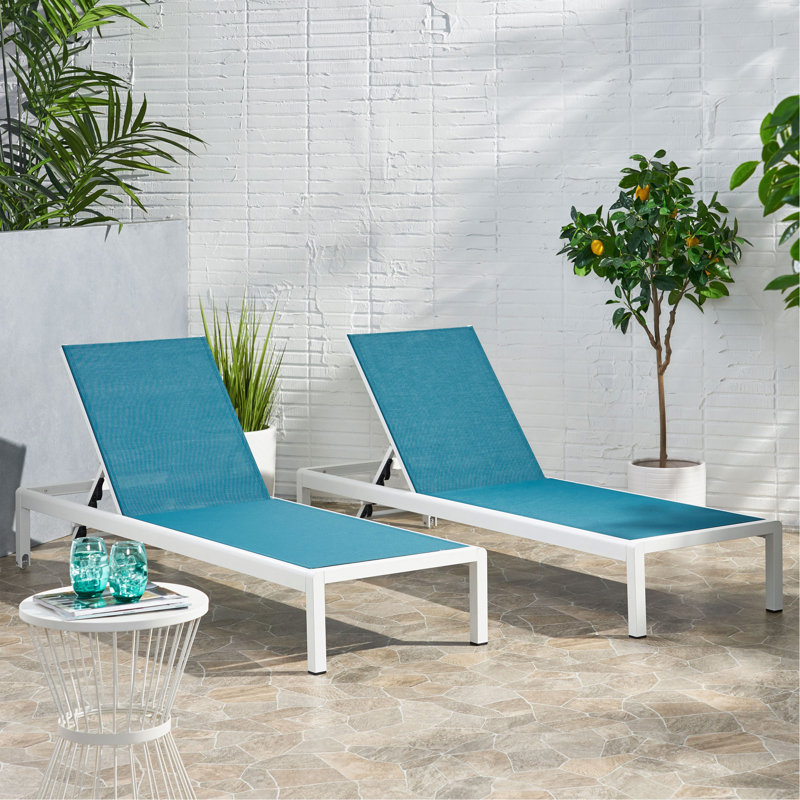 Chaise longue (MP2), Blanc / Bleu