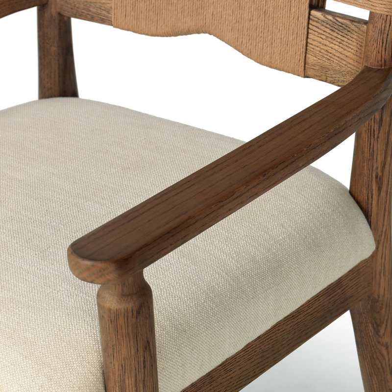 Tova Upholstered Arm Chair, Bergamo Parchment/Light Buff/Natural