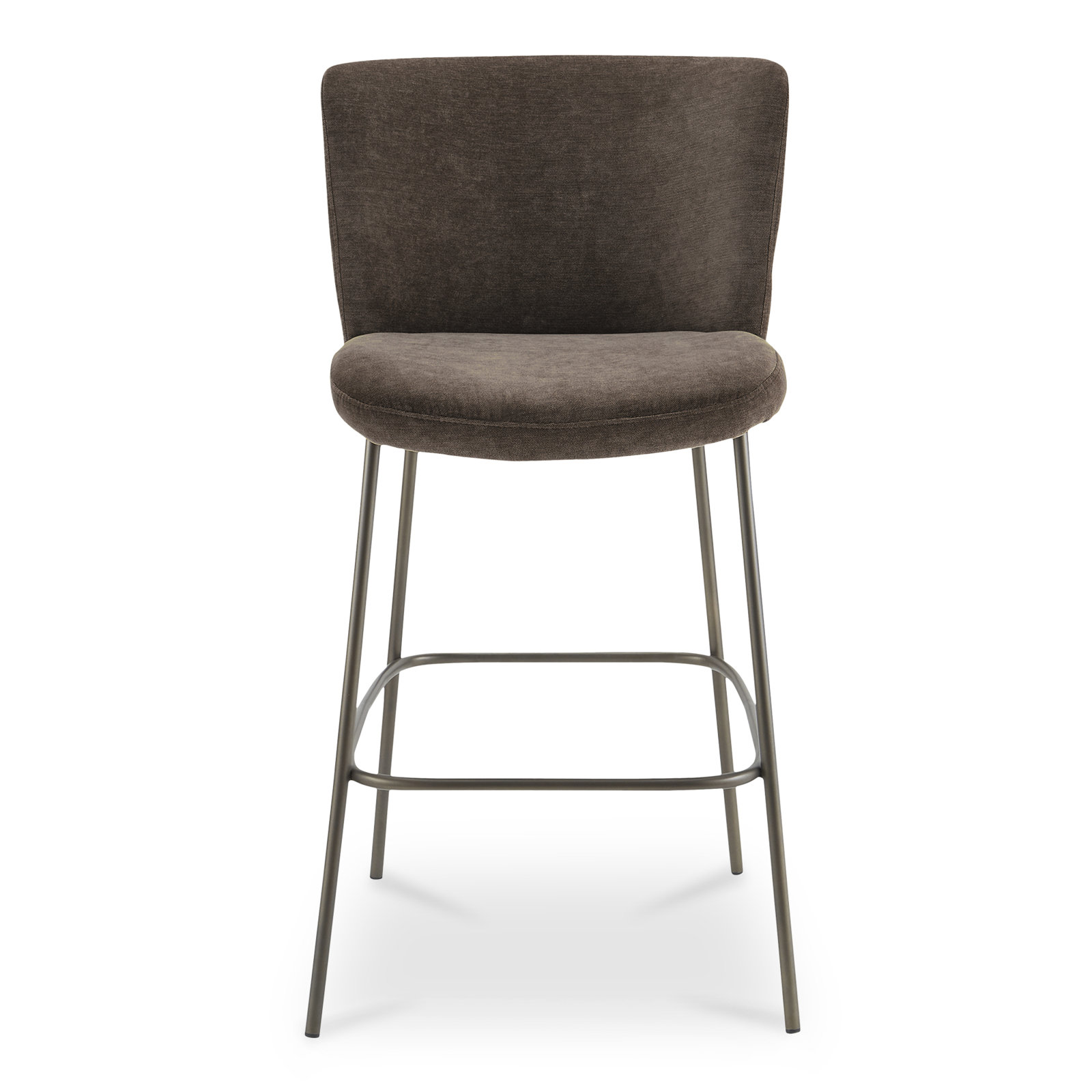 Dareau Upholstered Stool, Bar Stool (30.3" Seat Height), Dark Brown Polyester