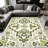 Bohemian Medallion Green carpet-easy to clean, machine-washable, soft and comfortable; suitable for door mats, kitchens, living rooms, bedrooms, corridors, and laundry areas. Easy to clean, durable carpet for home decoration.-129204160