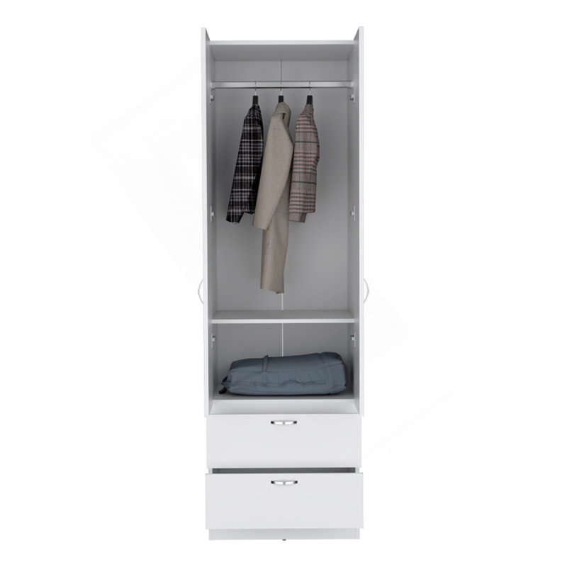 Armoire Marlton, chambre à coucher, blanc, Blanc
