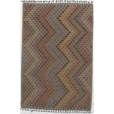 Isabelline Multi Colour Flat Weave Kilim - 6'6'' X 9'9''