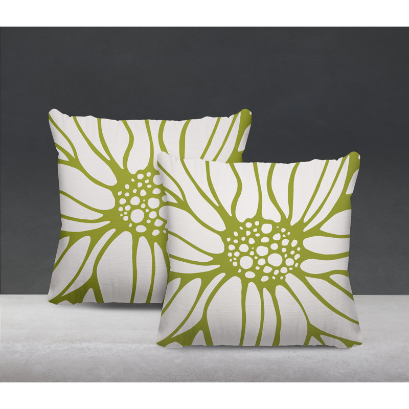 Housse et insert de coussin décoratif intérieur / extérieur en mélange de polyester, L 17 po x H 17 po, Chartreuse