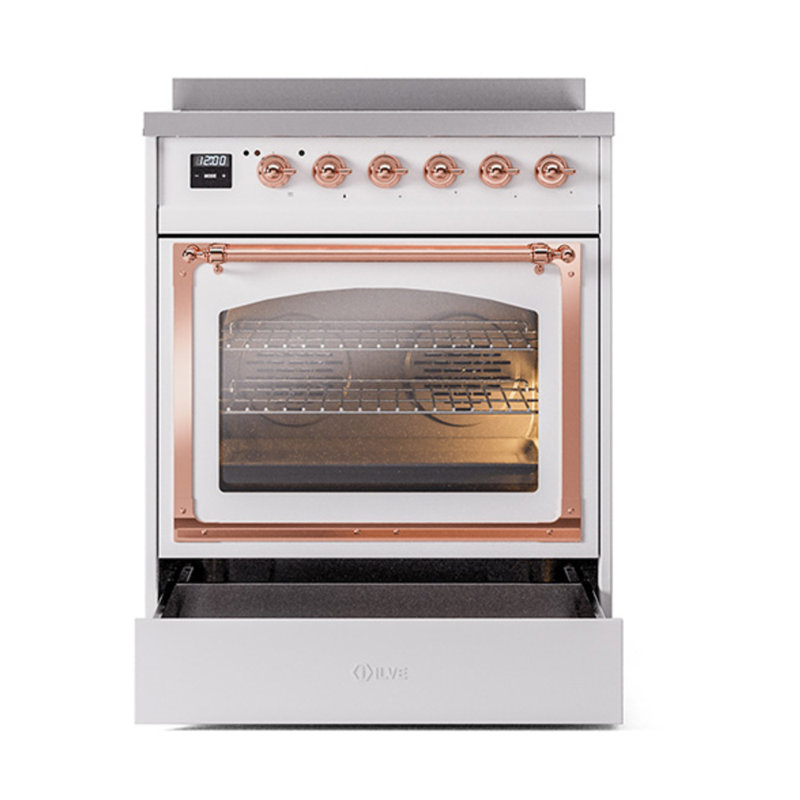 ILVE Nostalgie II Noblesse 30 in Induction Range, White/Copper