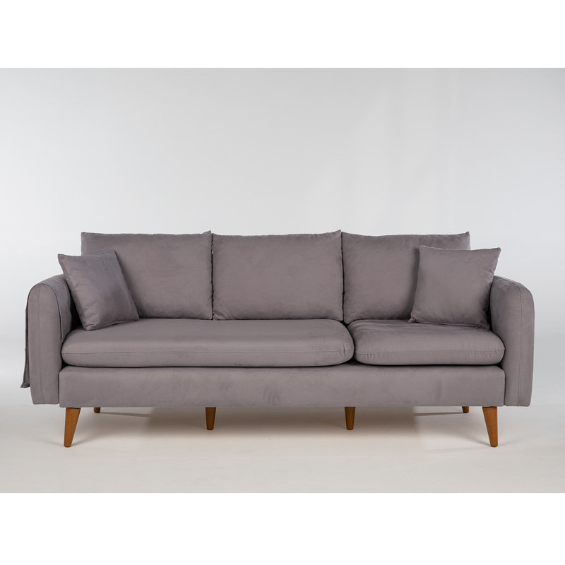 Canapé rembourré 84,6 po Rotterdam, 100 % polyester gris