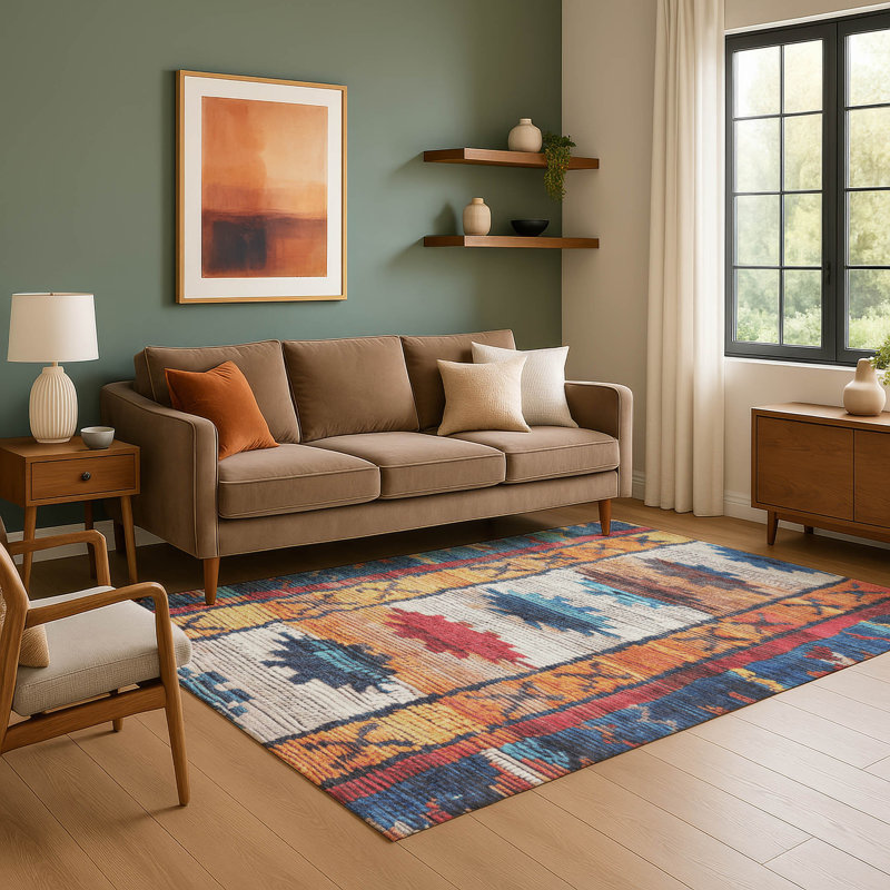 Premium Machine Washable Tiana Tribal Rug, Rectangle 10' x 14'