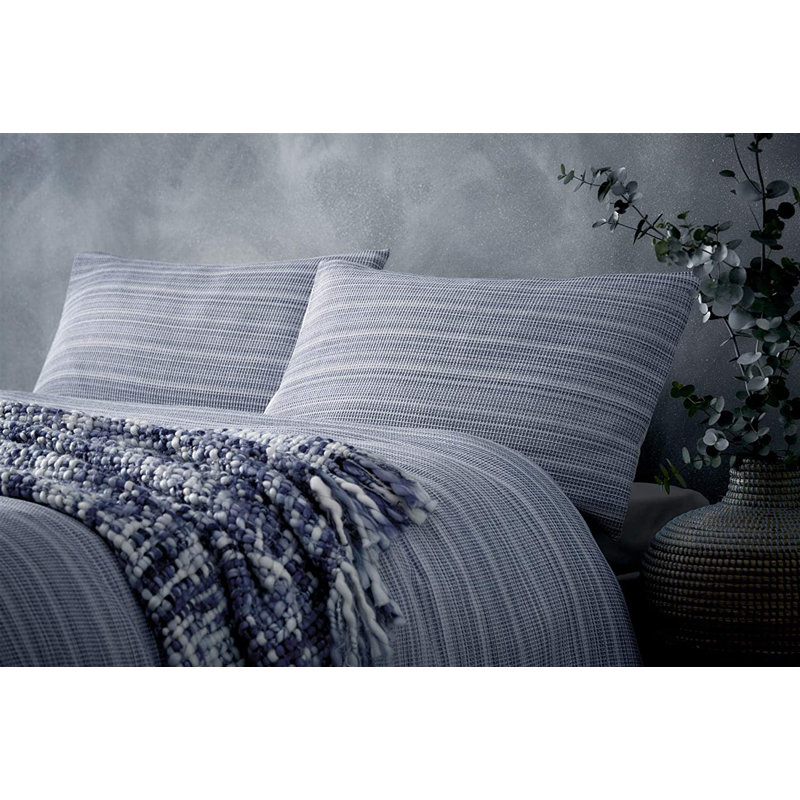 Blue Cotton 144 TC Duvet Cover Set, 200 x 200cm Duvet Cover + 2 Standard Pillowcases