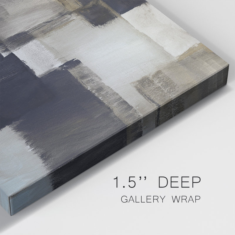 Woven Navy-Gallery Wrapped Canvas, 40" H x 40" W x 1.5" D